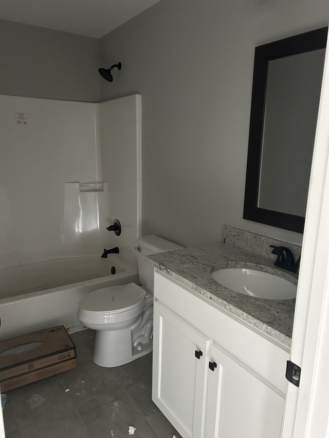 full bathroom with vanity, toilet, and tub / shower combination