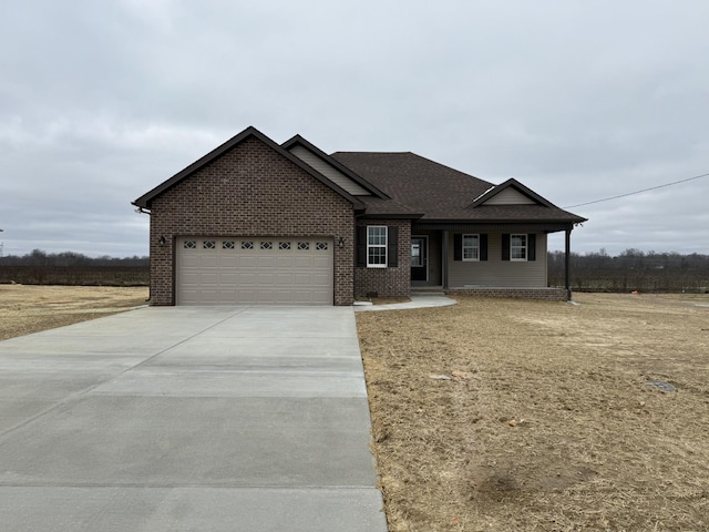 view of front of house with a garage