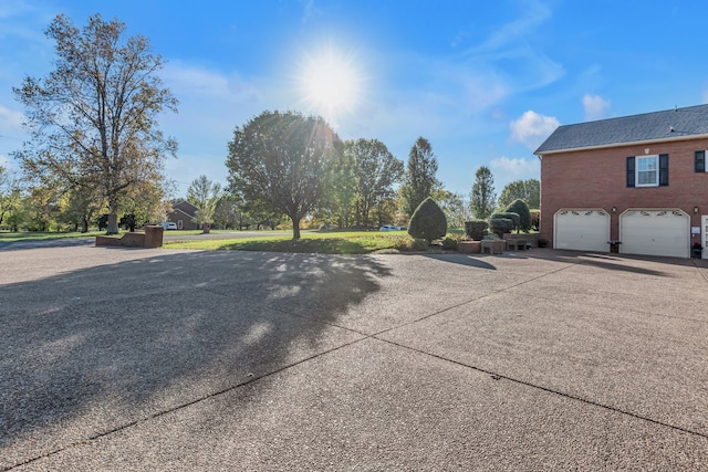 exterior space featuring a garage