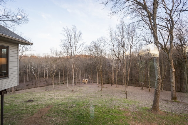 view of yard at dusk