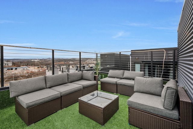 view of patio / terrace with outdoor lounge area and a balcony