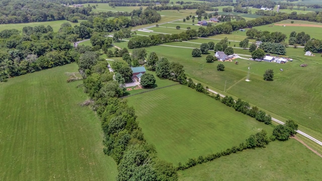 aerial view featuring a rural view