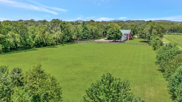 aerial view featuring a rural view