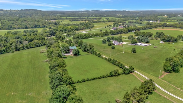 aerial view featuring a rural view