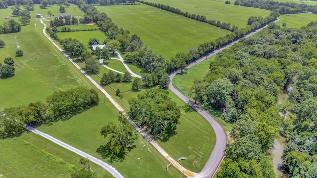 bird's eye view with a rural view