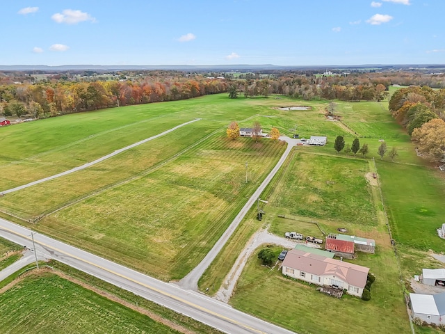 drone / aerial view featuring a rural view