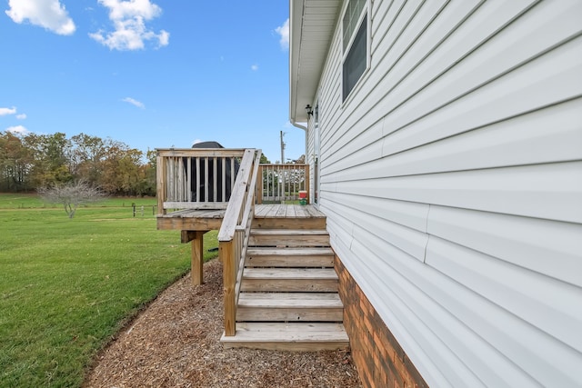 view of yard with a deck