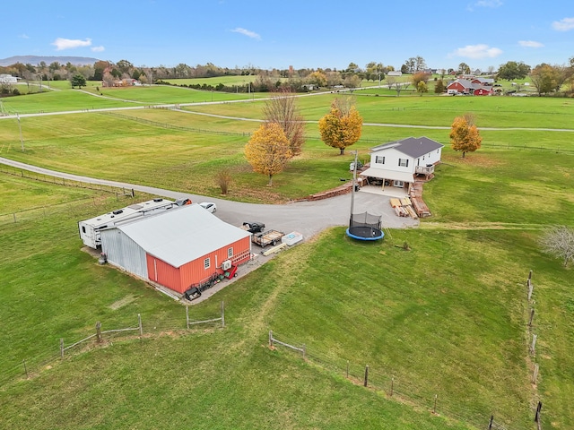 drone / aerial view featuring a rural view