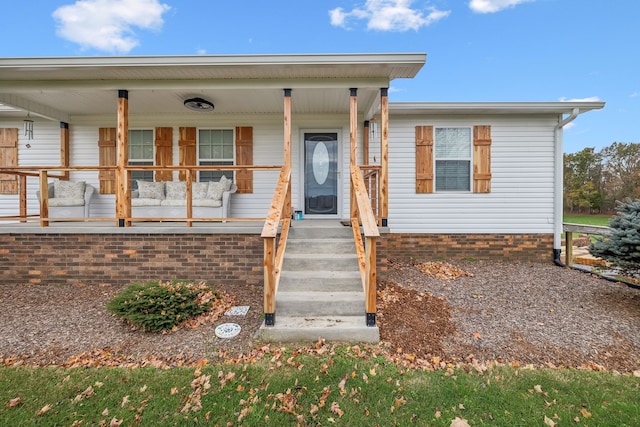 view of front facade featuring covered porch