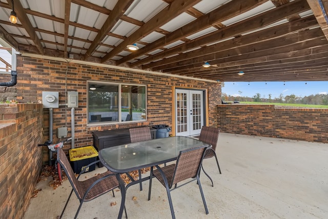 view of patio featuring french doors