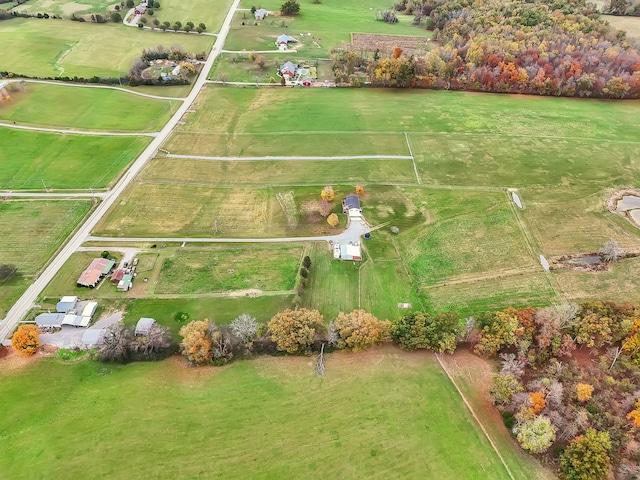 aerial view featuring a rural view