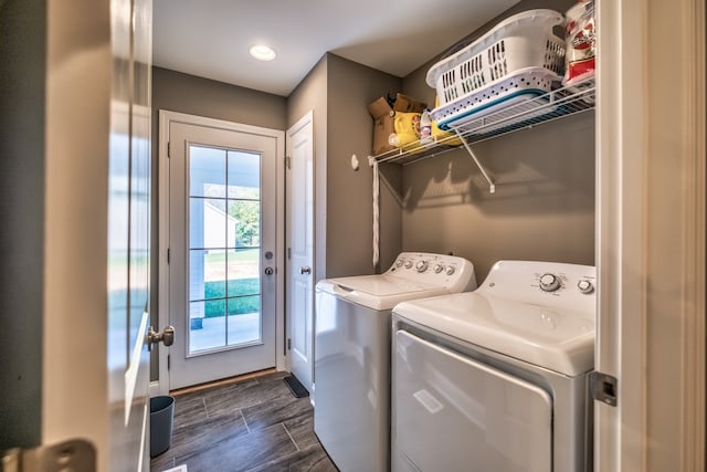 laundry area featuring washing machine and clothes dryer