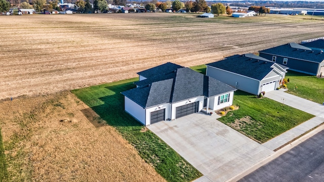 aerial view with a rural view