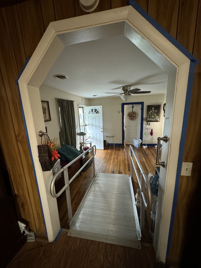 corridor featuring hardwood / wood-style flooring