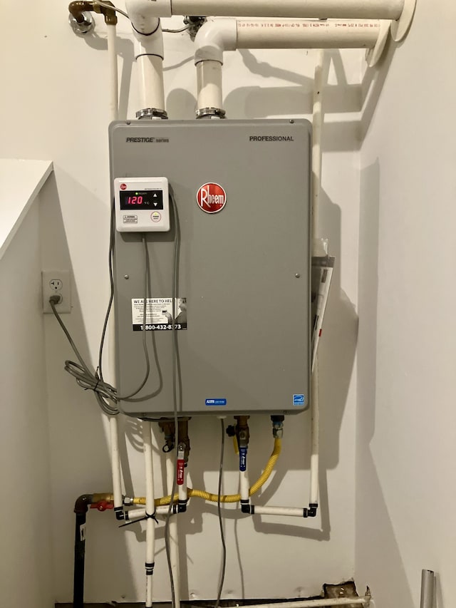 utilities featuring tankless water heater