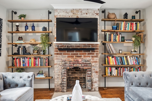 sitting room featuring hardwood / wood-style floors