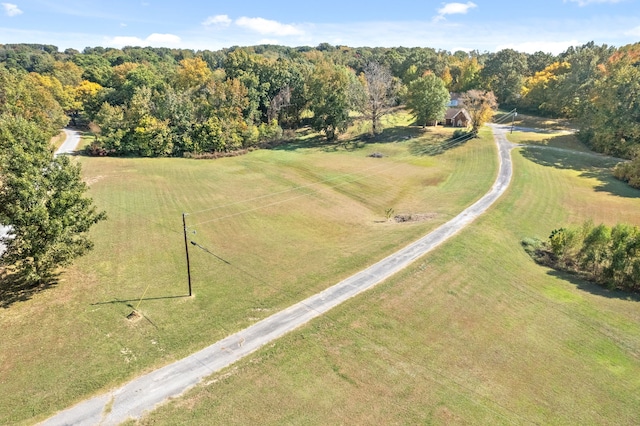 aerial view featuring a rural view