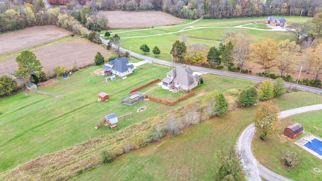 aerial view with a rural view