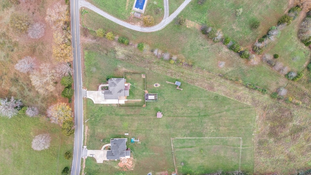 drone / aerial view featuring a rural view