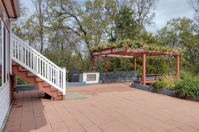 view of patio / terrace featuring a pergola