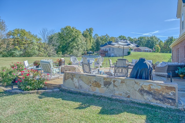 view of yard featuring a patio area