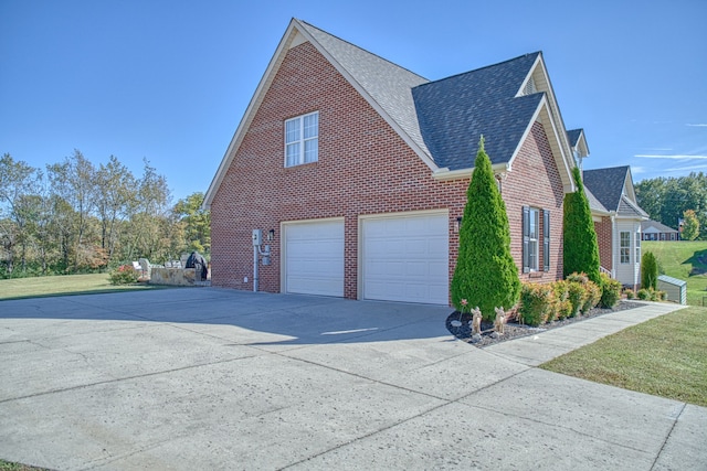 view of home's exterior with a garage