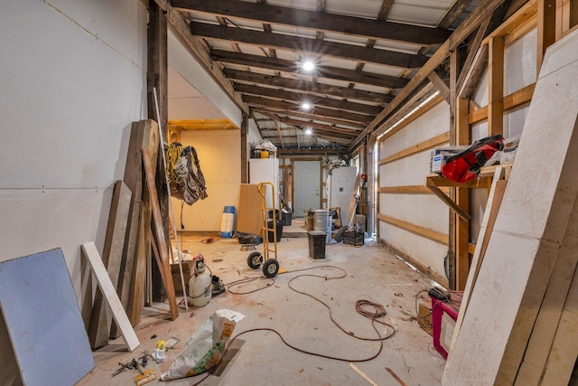 basement featuring water heater