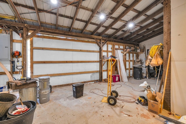 garage with electric panel