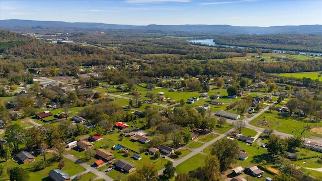 bird's eye view with a mountain view