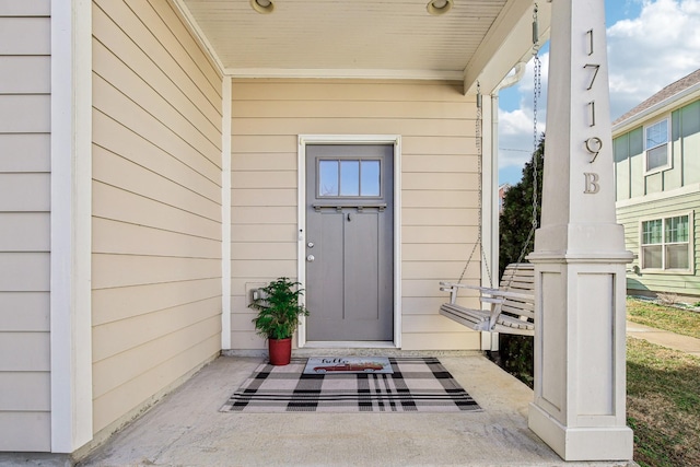 view of doorway to property