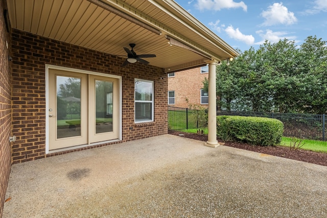 view of patio / terrace with ceiling fan