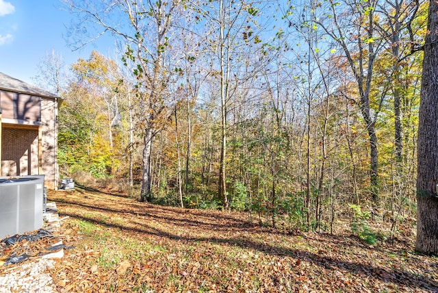 view of yard featuring central AC