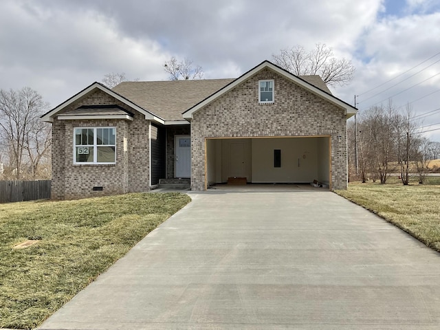 view of front of house with a front yard