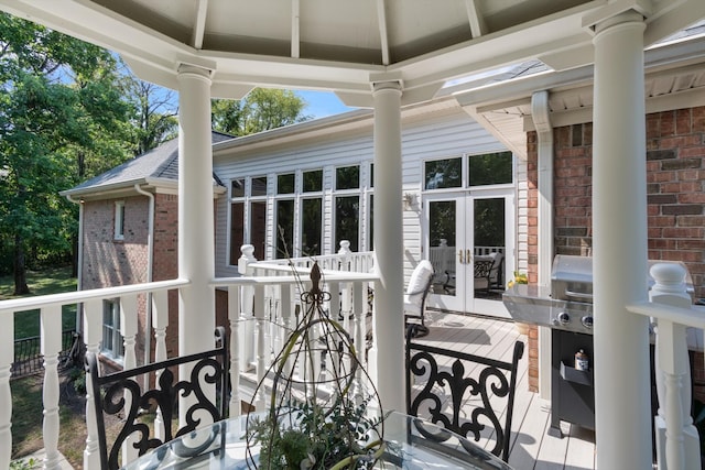 exterior space featuring french doors