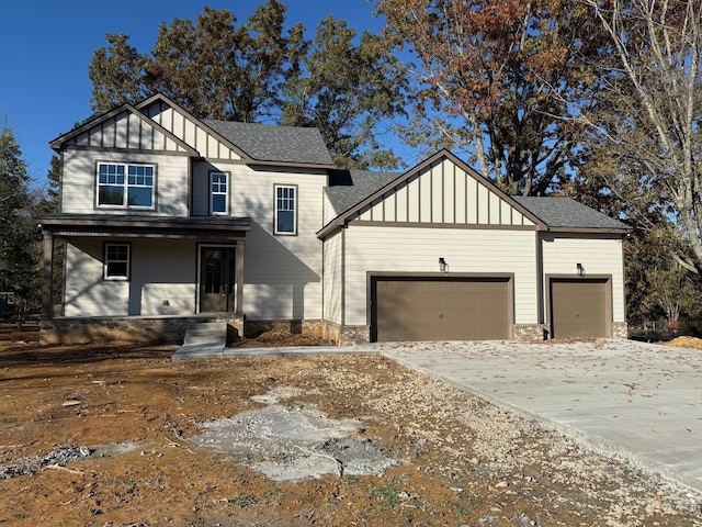 view of front of home with a garage