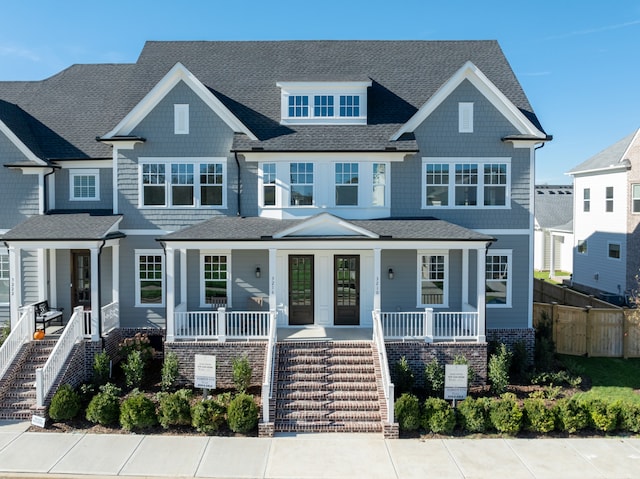 view of front of home featuring covered porch