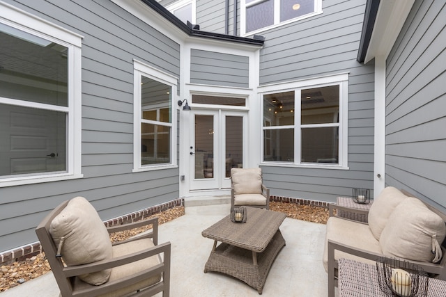 view of patio with an outdoor living space