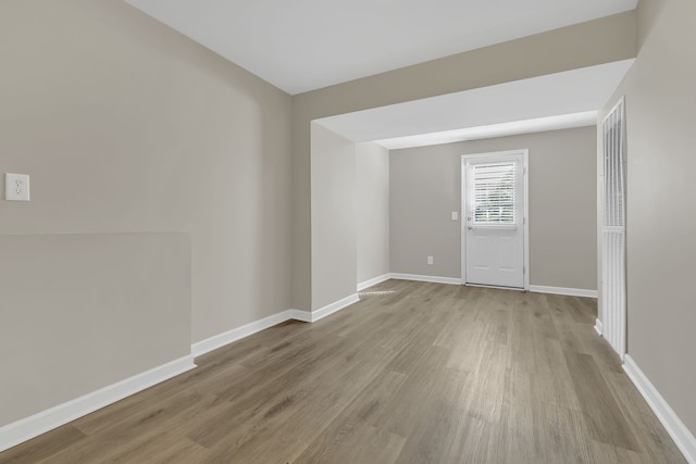 interior space with light hardwood / wood-style floors