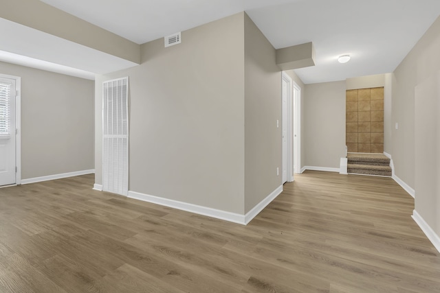 interior space with hardwood / wood-style floors