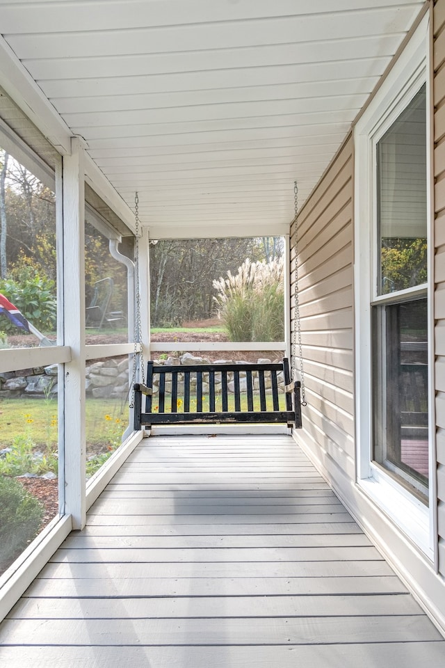 deck featuring a porch