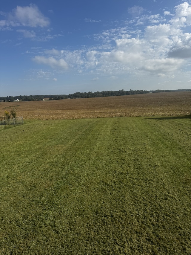 view of yard with a rural view