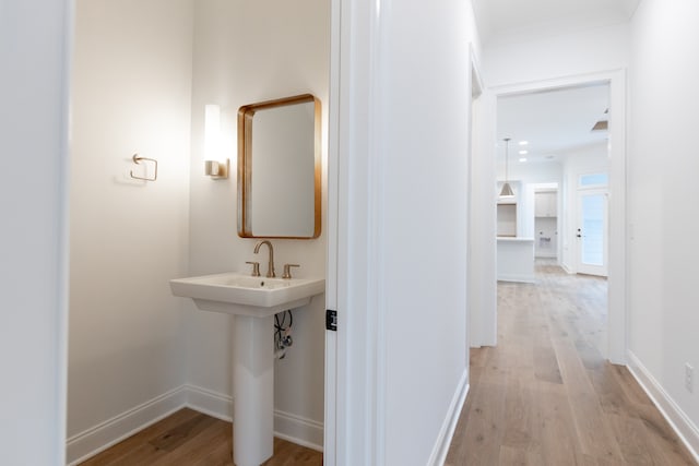 bathroom featuring hardwood / wood-style floors