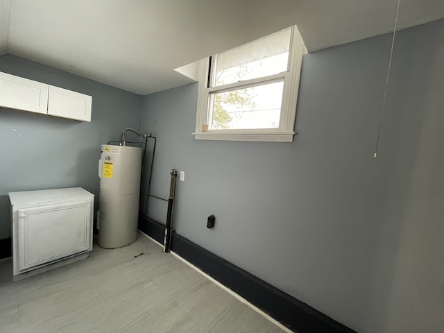 utility room with electric water heater