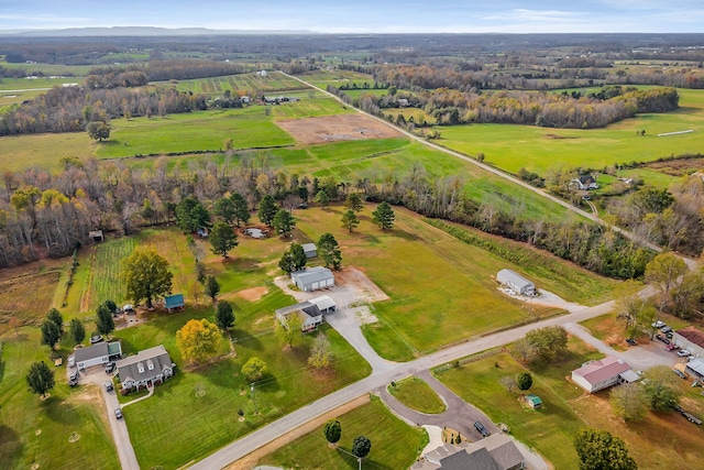 drone / aerial view featuring a rural view