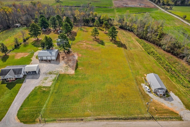 aerial view with a rural view