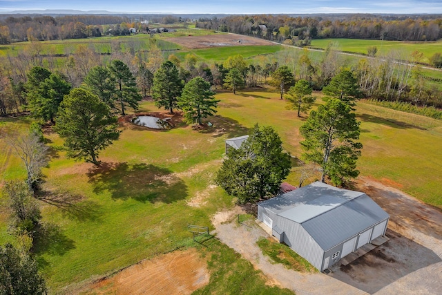 drone / aerial view with a rural view