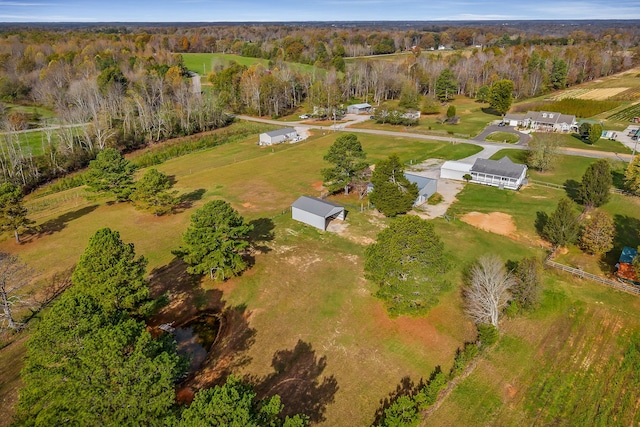 bird's eye view with a rural view