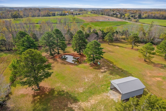 aerial view featuring a rural view