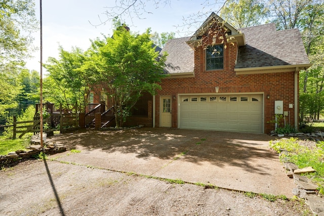 view of front of house with a garage