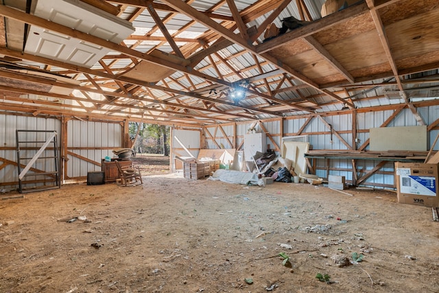 misc room featuring vaulted ceiling